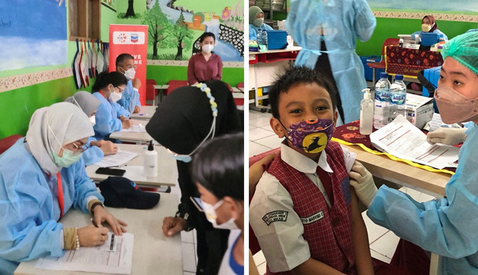 Employees and Family Members of PT Chevron Pacific Indonesia Volunteer for the i-SERVE Vaccine Program to Support the Success of the National Vaccination Program for Children Aged 6-11 in West Java