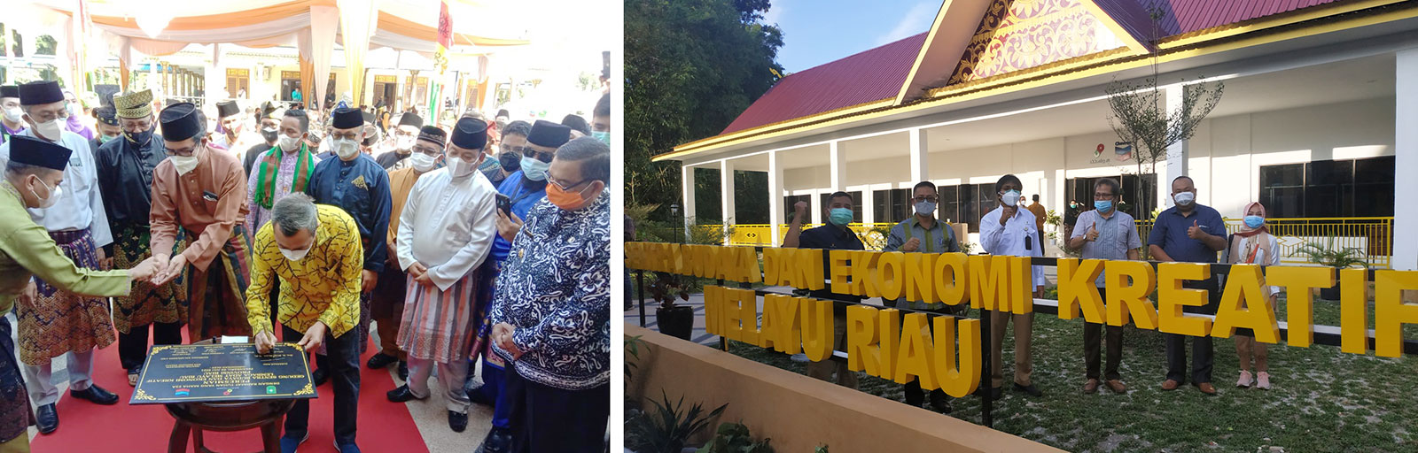 Riau Governor Syamsuar signed the Riau Malay Creative Economy and Culture Center inscription.